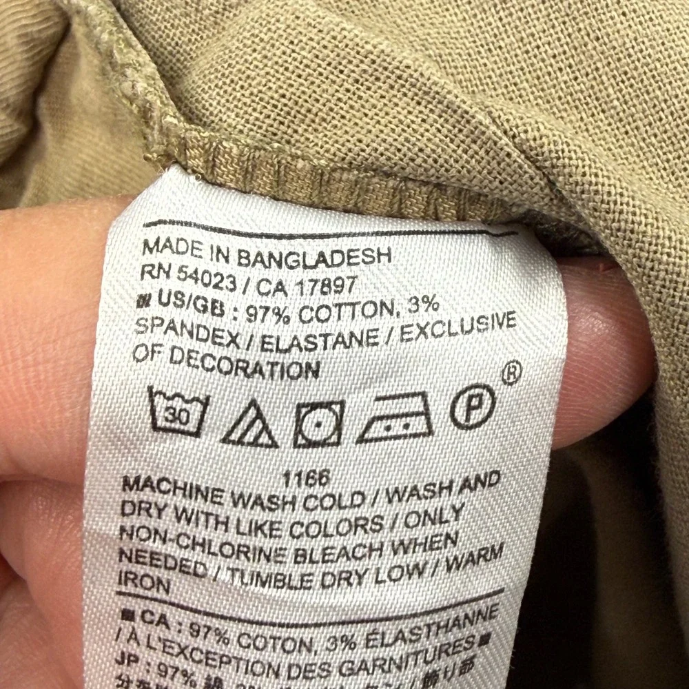 Banana Republic Mens Lived In‎ Chino Slim Fit Pants Khaki Tan 32 30 Flaw